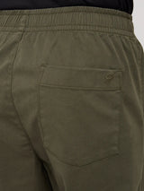 Men Trouser Relaxed Fit Olive Mid Rise