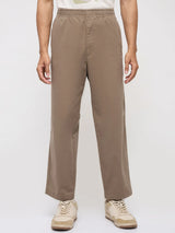 Men Trouser Relaxed Fit Grey Mid Rise