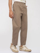 Men Trouser Relaxed Fit Grey Mid Rise