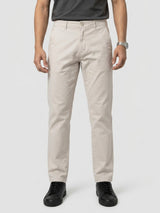 Men Trouser Relaxed Fit Beige Mid Rise