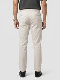 Men Trouser Relaxed Fit Beige Mid Rise