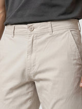 Men Trouser Relaxed Fit Beige Mid Rise