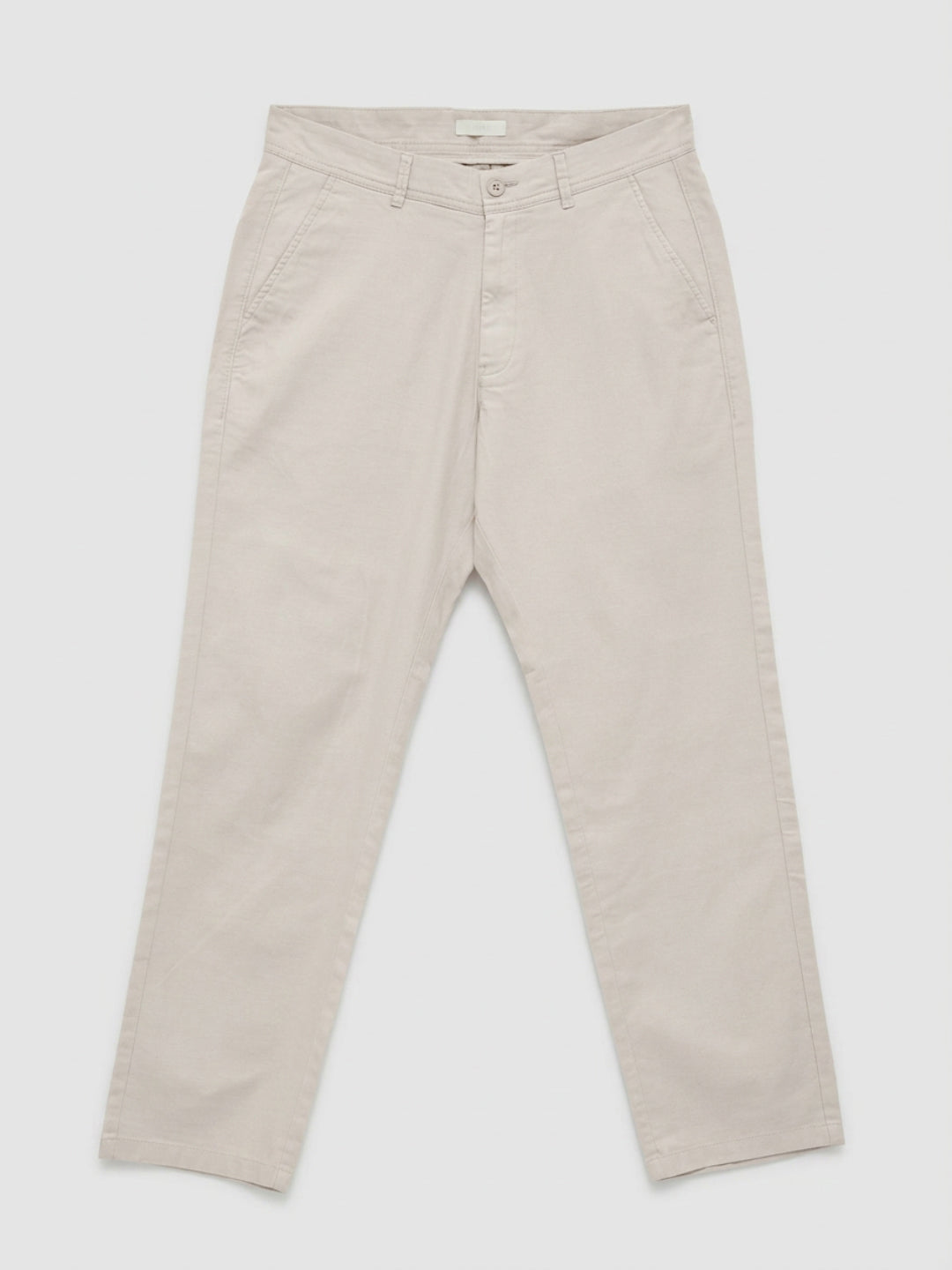 Men Trouser Relaxed Fit Beige Mid Rise
