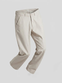 Men Trouser Relaxed Fit Beige Mid Rise