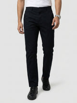 Men Trouser Relaxed Fit Jet Black Mid Rise