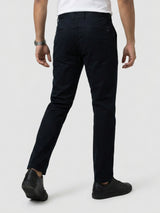 Men Trouser Relaxed Fit Jet Black Mid Rise