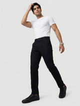 Men Trouser Relaxed Fit Jet Black Mid Rise