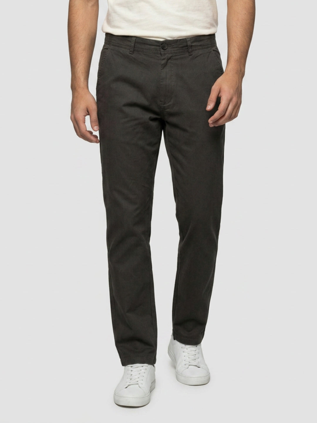 Men Trouser Relaxed Fit Green Mid Rise
