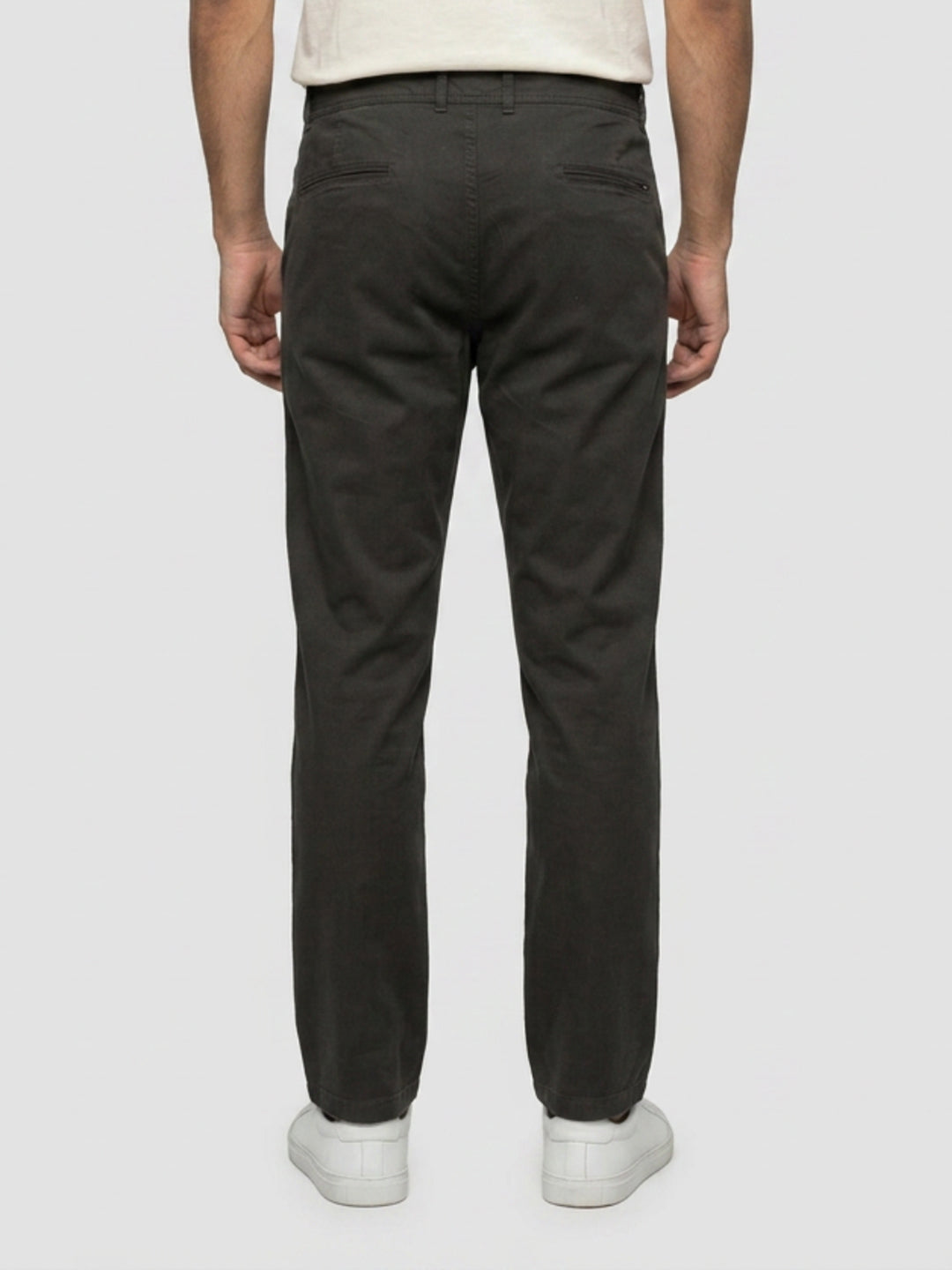 Men Trouser Relaxed Fit Green Mid Rise