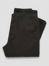 Men Trouser Relaxed Fit Green Mid Rise