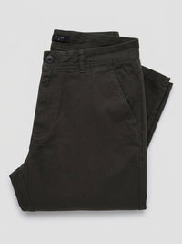 Men Trouser Relaxed Fit Green Mid Rise