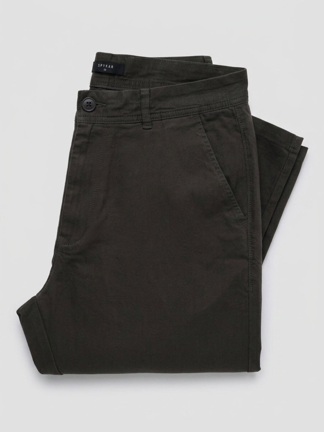 Men Trouser Relaxed Fit Green Mid Rise