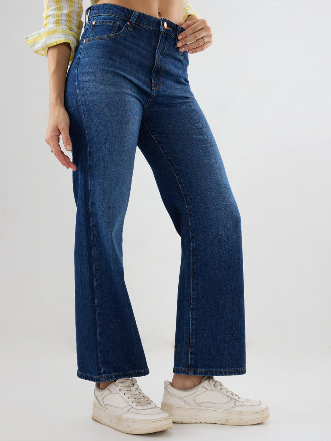 Women Bella-Wide Jeans Wide Leg Dark Blue High Rise