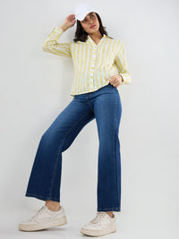 Women Bella-Wide Jeans Wide Leg Dark Blue High Rise
