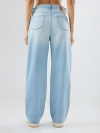 Women Bella Jeans Straight Fit Ice Blue High Rise