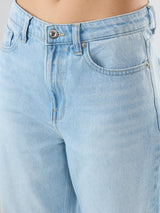 Women Bella Jeans Straight Fit Ice Blue High Rise