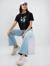 Women Bella Jeans Straight Fit Ice Blue High Rise