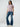 Women Flare Fit Jeans Flare Leg Vintage Blue Mid Rise