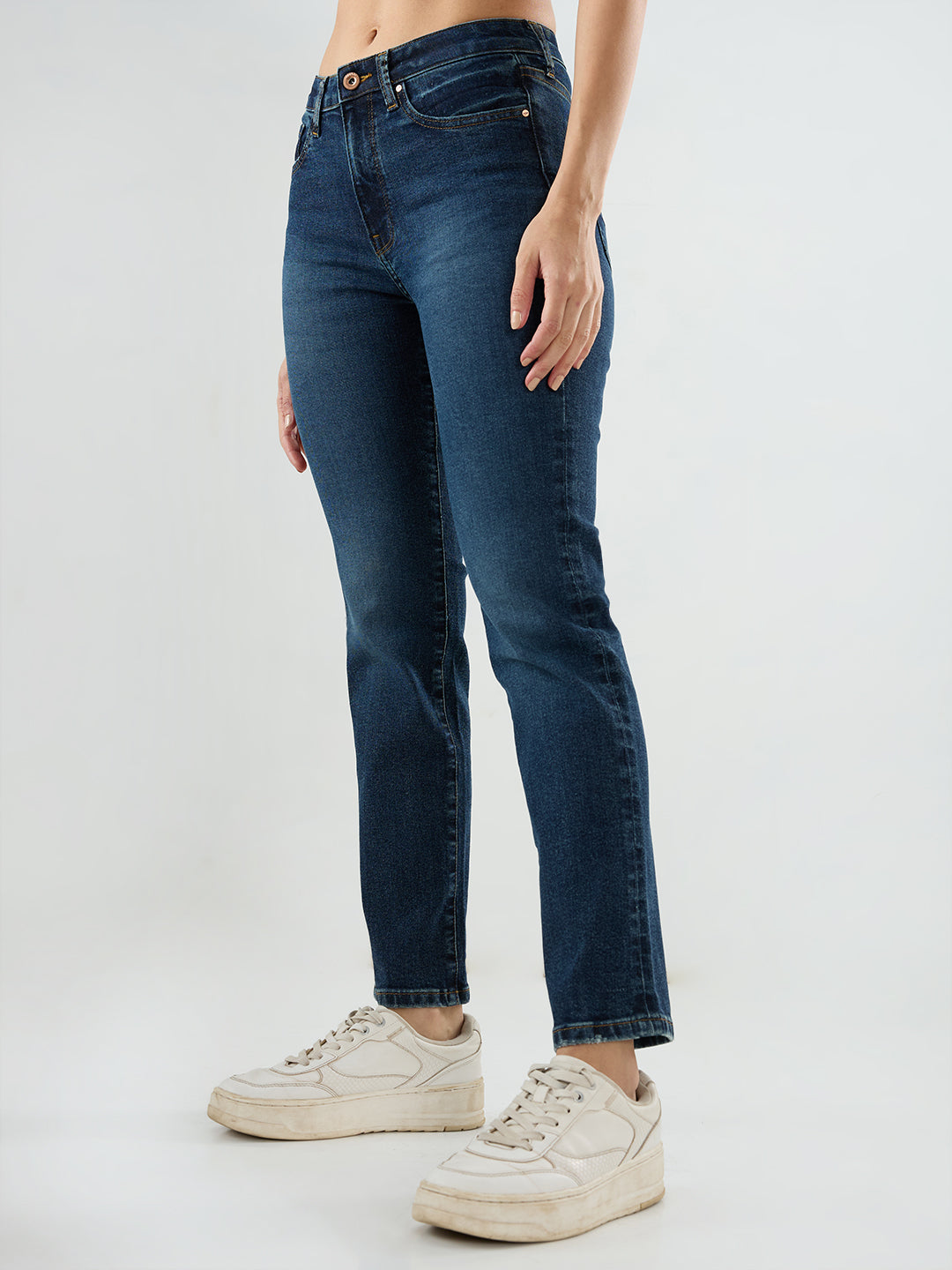 Women Emma Jeans Slim Fit Vintage Blue Mid Rise