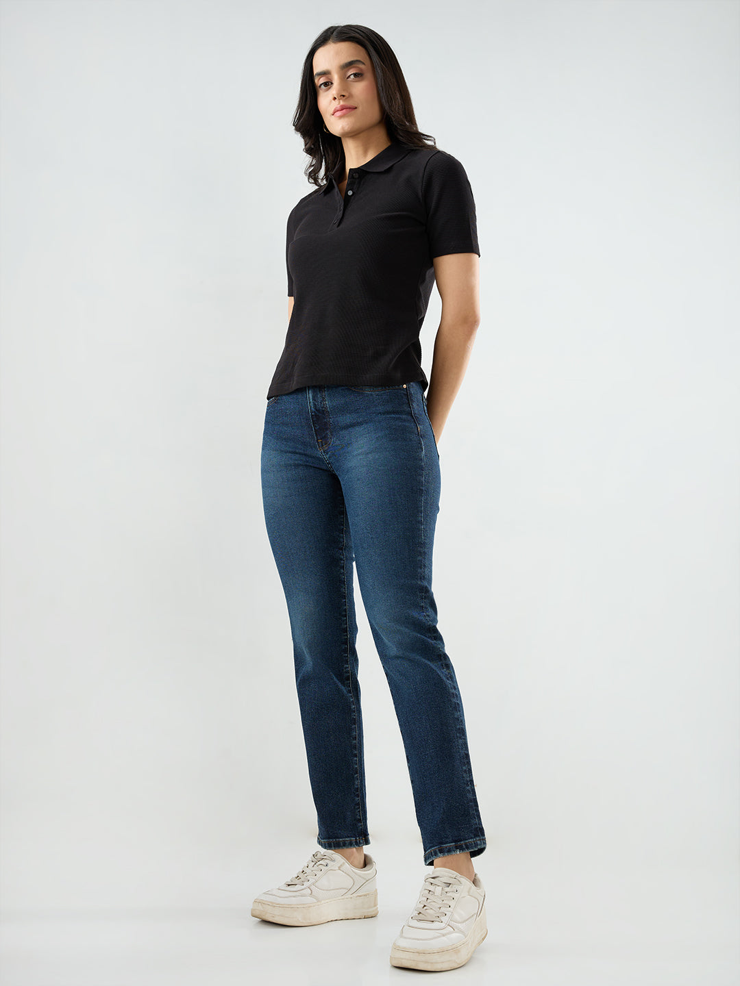 Women Emma Jeans Slim Fit Vintage Blue Mid Rise
