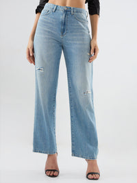 Women Bella Jeans Straight Fit Light Blue High Rise