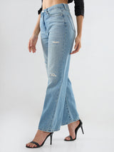 Women Bella Jeans Straight Fit Light Blue High Rise
