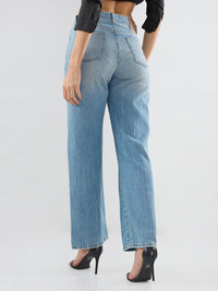Women Bella Jeans Straight Fit Light Blue High Rise