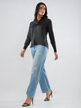Women Bella Jeans Straight Fit Light Blue High Rise
