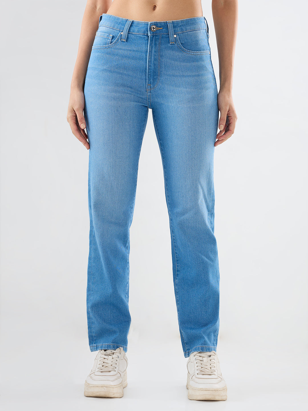 Women Emma Jeans Slim Fit Light Blue Mid Rise