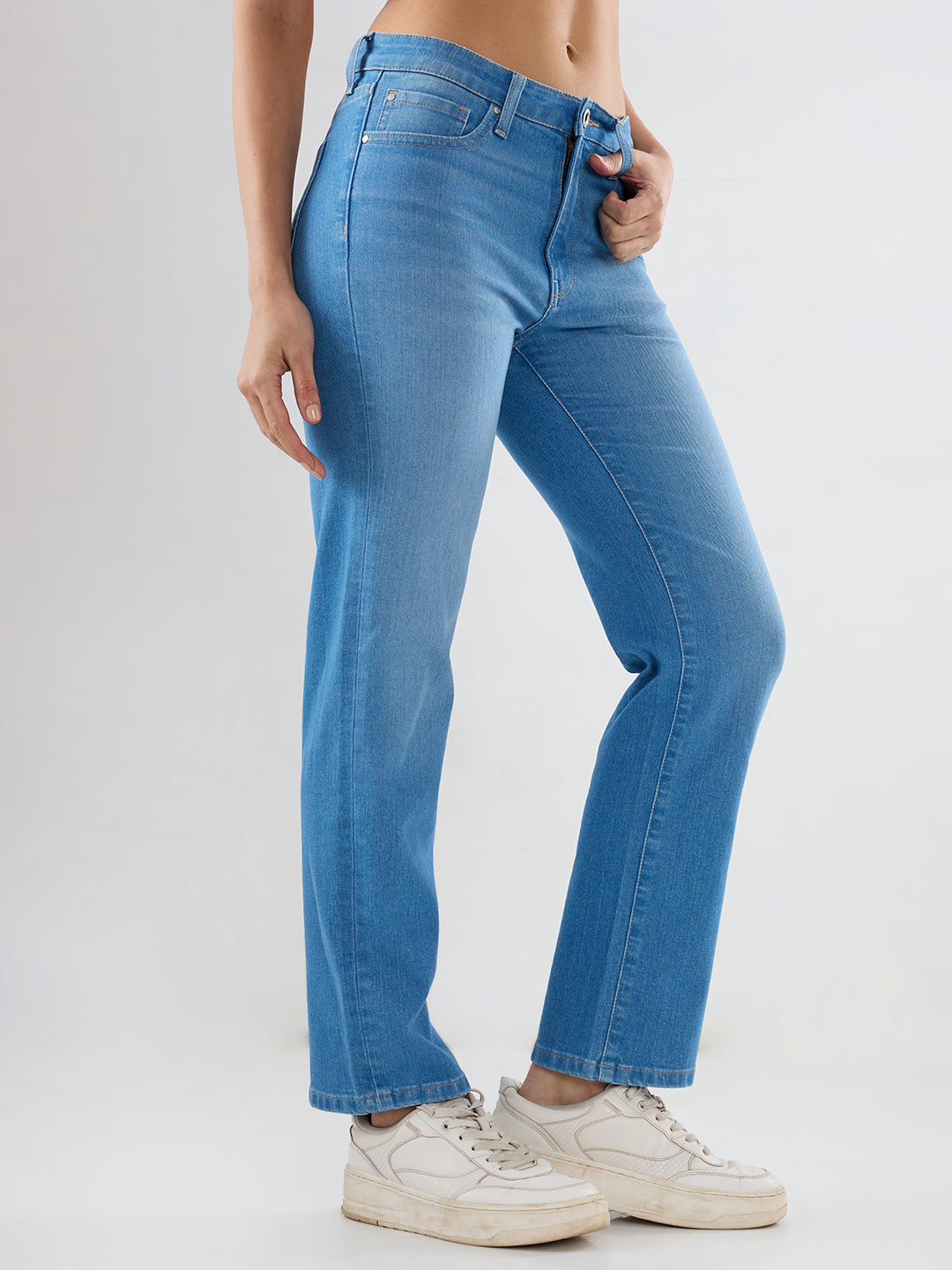 Women Emma Jeans Slim Fit Light Blue Mid Rise