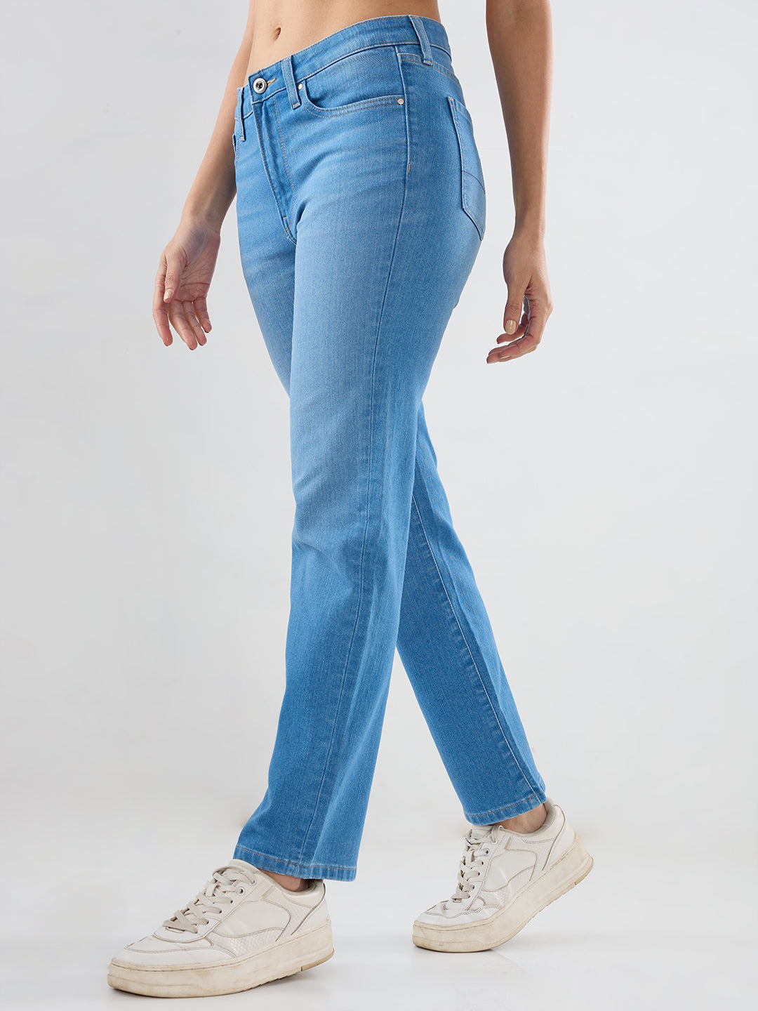 Women Emma Jeans Slim Fit Light Blue Mid Rise
