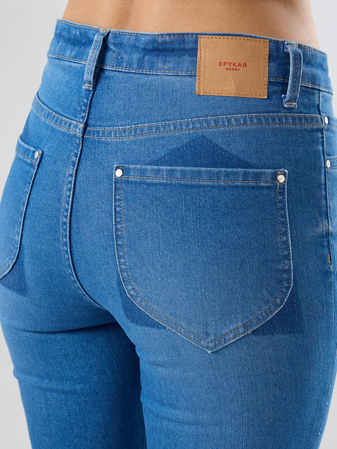 Women Elissa Jeans Boot Cut Fit Mid Blue High Rise