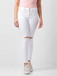 Spykar Women White Lycra Super Skinny Fit Ankle Length Jeans (Alexa)