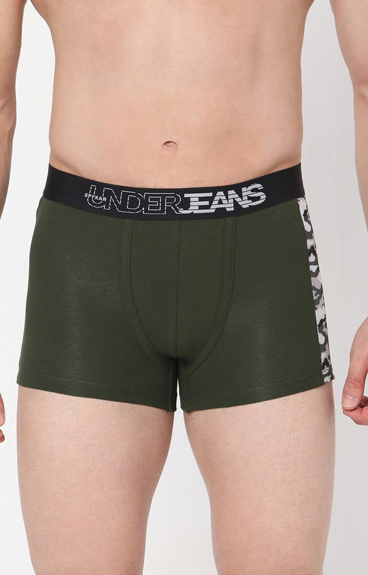 Olive Cotton Trunk For Men Premium- Underjeans By Spykar