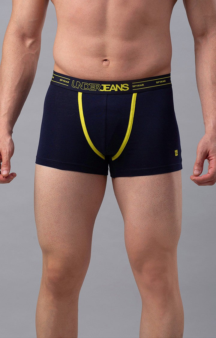 Underjeans By Spykar Men Navy Blue Solid Trunks