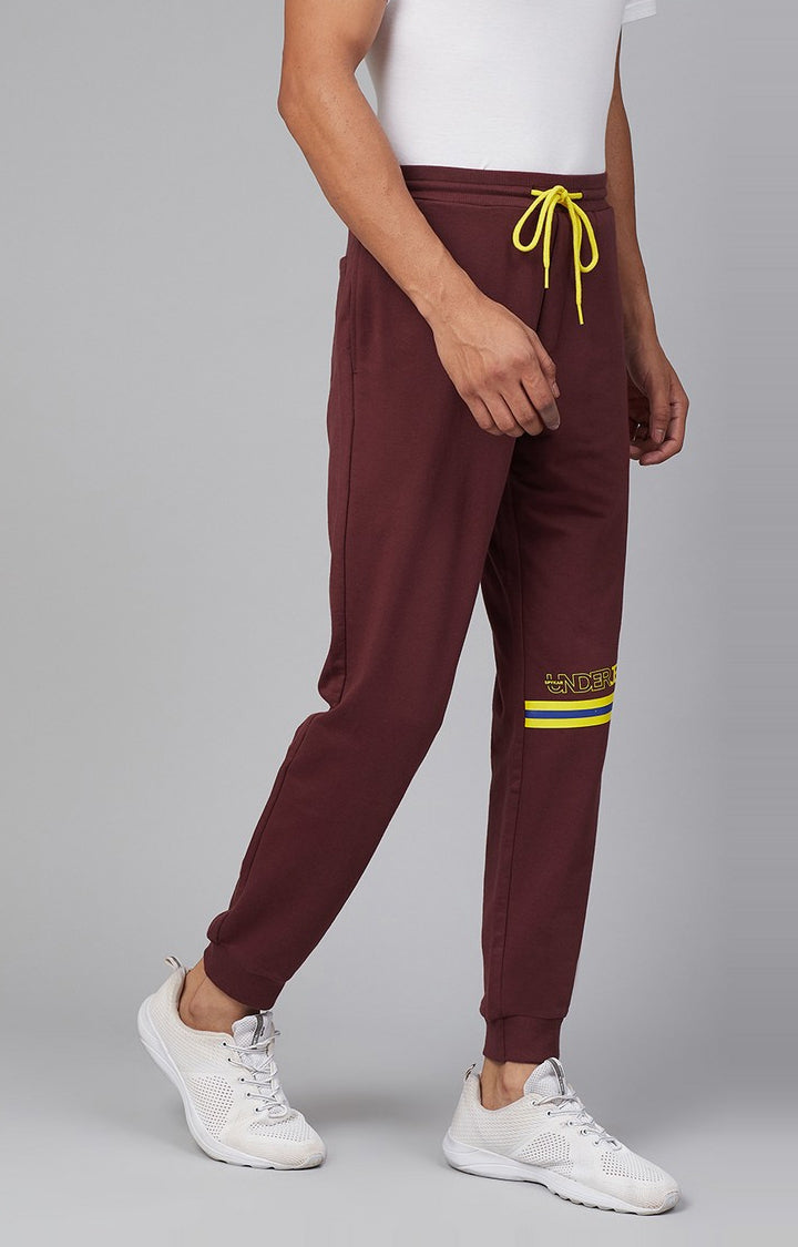 Underjeans by Spykar Men Premium Knitted Maroon Trackpant