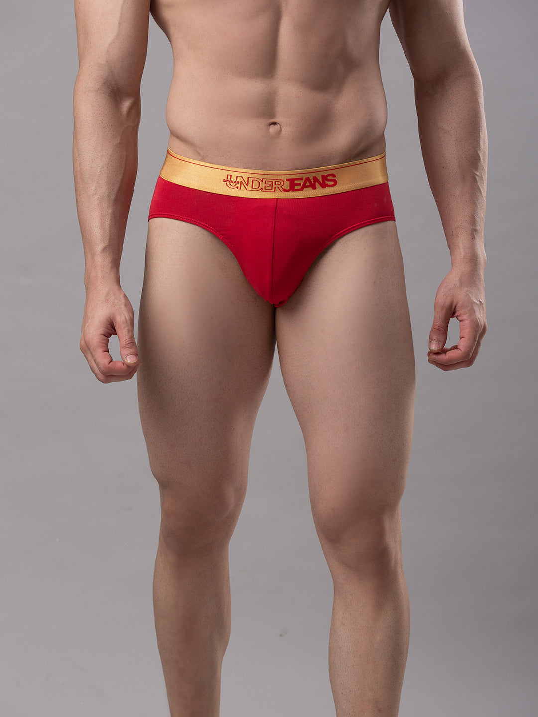 Underjeans By Spykar Men Premium Cotton Blend Red Brief