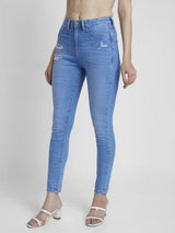Women Jeans Super Skinny Fit Light Blue High Rise