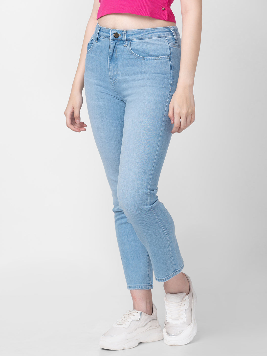 Women Emma Jeans Slim Fit Light Blue Mid Rise