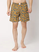 Underjeans By Spykar Men Premium Yellow Cotton Blend Regular Fit Boxer Shorts