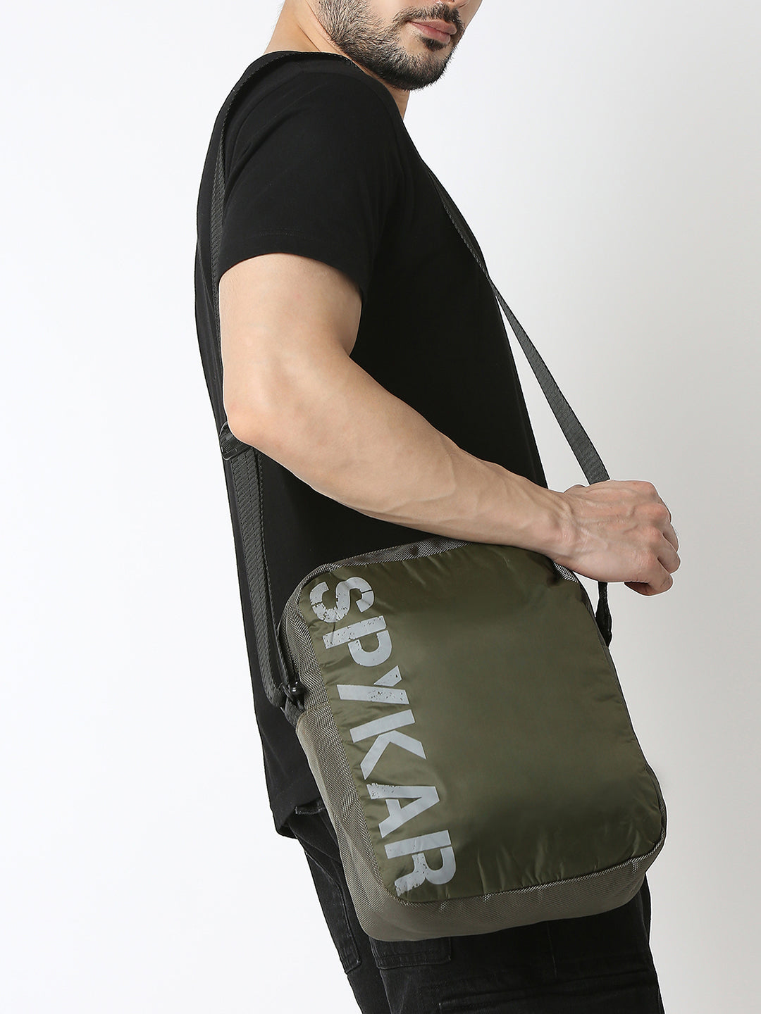 Spykar Olive Messenger Bag