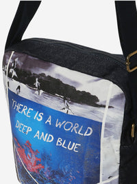 White Print Messenger Bag