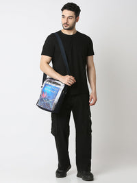 White Print Messenger Bag