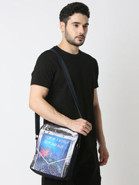 White Print Messenger Bag