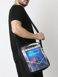 White Print Messenger Bag