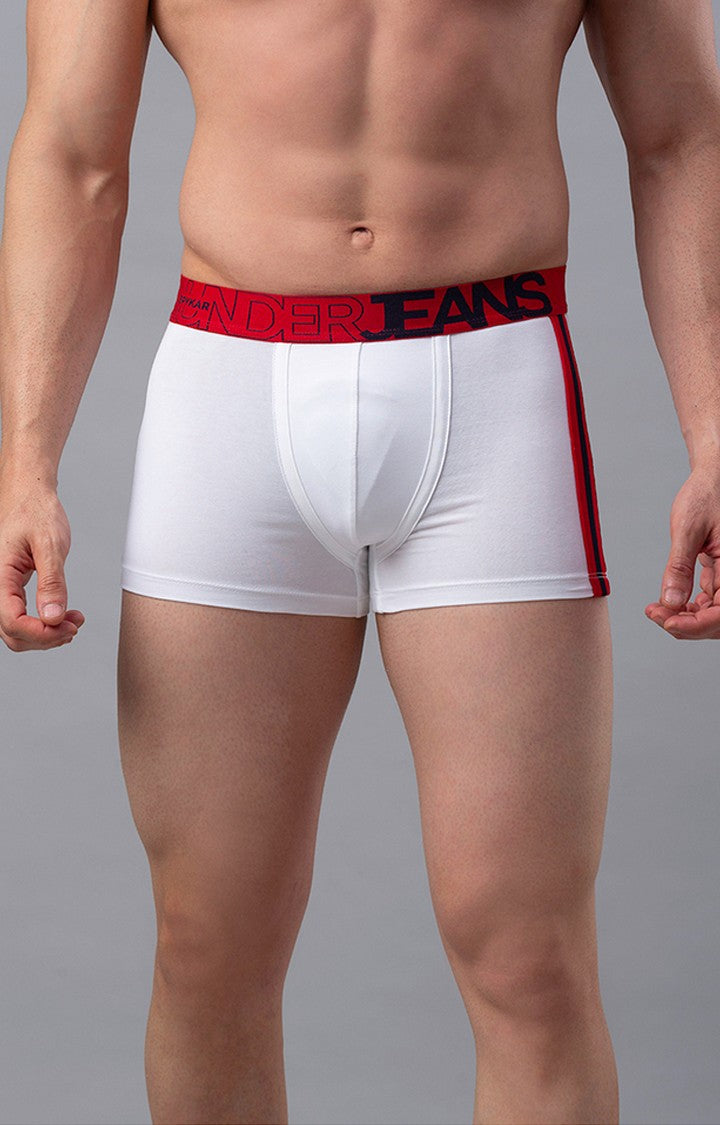 Underjeans By Spykar Men White Solid Trunks