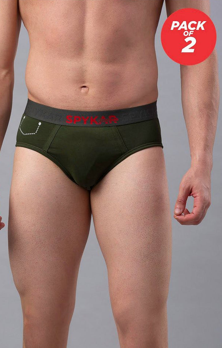 Underjeans by Spykar Men Premium Olive Brief