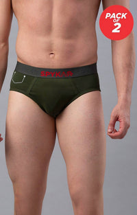 Underjeans by Spykar Men Premium Olive Brief