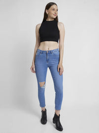 Women Amora Jeans Mom Fit Light Blue Mid Rise