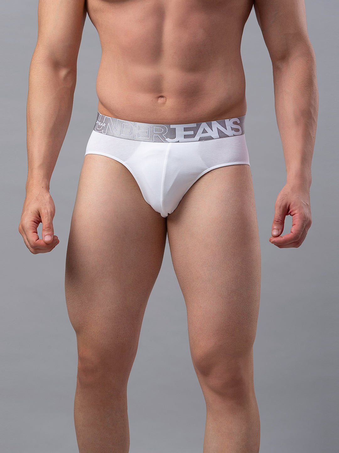 Underjeans By Spykar Men Premium Cotton Blend White Brief